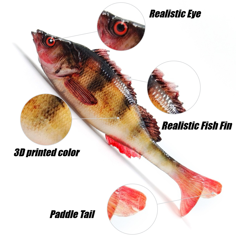 4/5개 3D 프린팅된 T-테일 소프트 베이트, 사실적 - Fishing Equipment Target 리뷰 및 가격