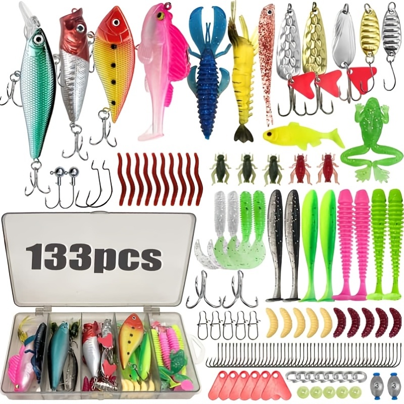 133개 프리미엄 낚시 미끼 세트, 낚시 장비 및 용품 - Fishing Equipment Lures 리뷰 및 가격