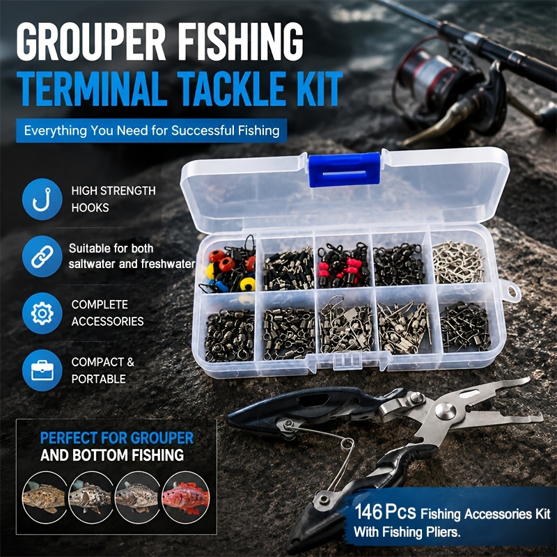 146종 낚시 터미널 태클 키트 (낚시 플라이어, 배럴 - Freshwater Fishing Kit 리뷰 및 가격